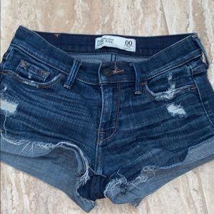 Ripped jean shorts
